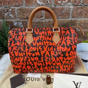 Authentic Louis Vuitton Speedy 30 graffiti